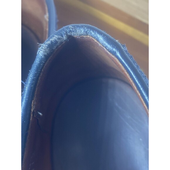 Allen Edmonds Spiaggia Shoes 7 Navy Blue Suede Leather Longwing Blucher Gumlite - Picture 8 of 15